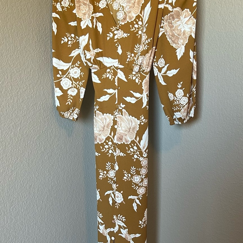 LC Lauren Conrad Orange and White Maxi Dress
